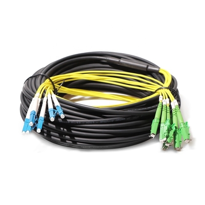 كابل LC E2000 / APC 6 كابل الألياف الضوئية الخارجي مع جورب سحب