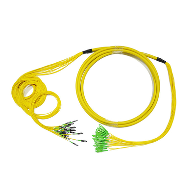 2M 24 Core SM Single Mode MU-SC / APC كابل الألياف البصرية المنتهية مسبقًا / كابل الضفيرة