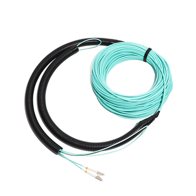 40M 2 Core OM3 multimode LC-LC سحب سلك التصحيح الليفي البصري المُنتهي مسبقًا / كابل ضفيرة